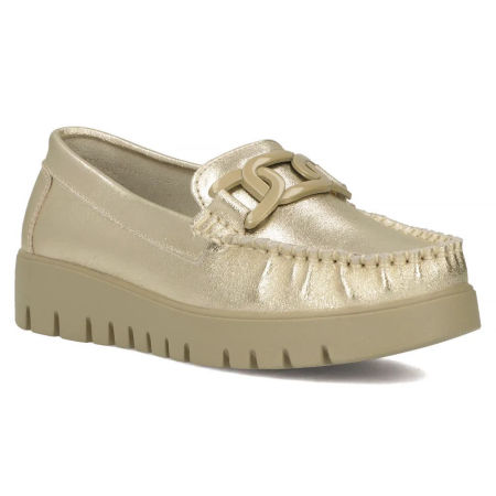 Złote półbuty mokasyny na platformie Filippo DP3334