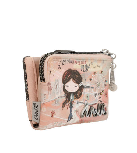 Mały portfel damski Anekke 38829-910 Peace & Love Pink