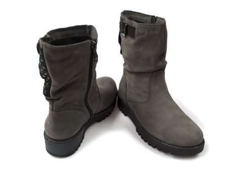 Szare botki damskie Lemar 60075