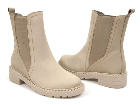 Beżowe botki sztyblety Marco Tozzi 25401 341