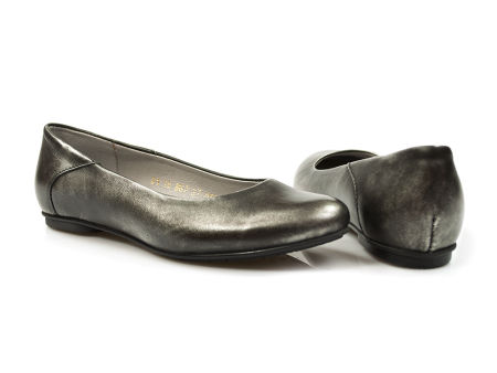 Czarno-srebrne balerinki Dolce Pietro 0867