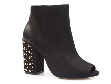 Czarne odkryte botki Carinii b4351