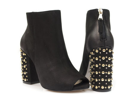 Czarne odkryte botki Carinii b4351