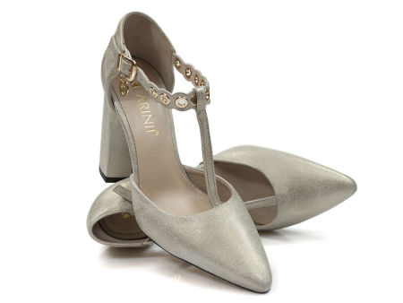 Złote półbuty czółenka Carinii b4393