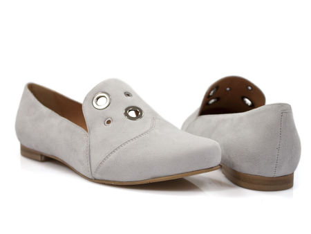 Szare półbuty mokasyny Badura 6330 Rubi