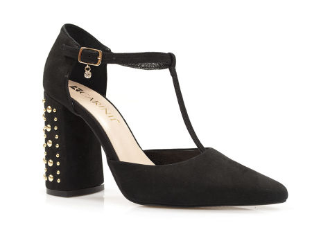 Czarne półbuty czółenka Carinii B3986