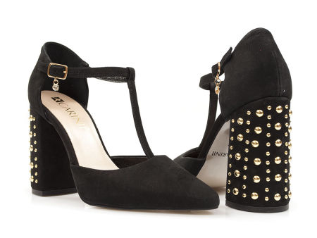 Czarne półbuty czółenka Carinii B3986