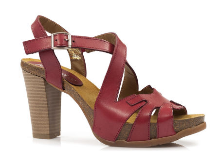 Czerwone sandały na obcasie Verano 2851