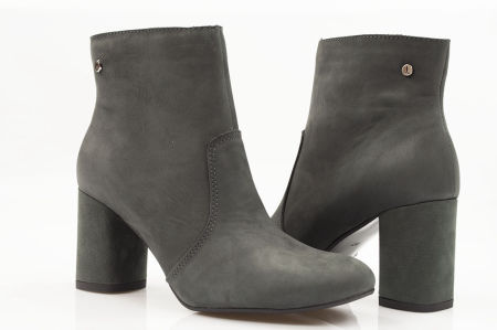 Botki na obcasie Lemar 60184 grafit