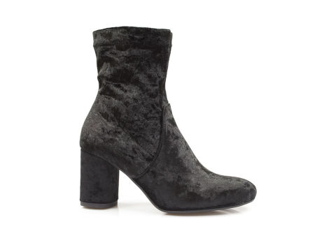 Czarne welurowe botki Lemar 60185
