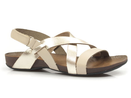 Sandały profilowane rzymki Lemar 40032 beż+złoty