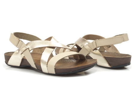 Sandały profilowane rzymki Lemar 40032 beż+złoty