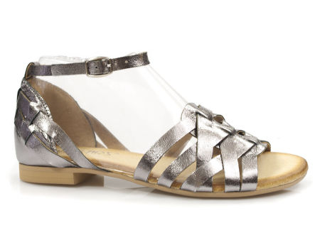 Srebrne sandały gladiatorki Lan-Kars J308