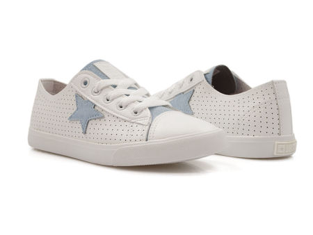 Białe ażurowe trampki damskie z ekoskóry Big Star DD274692