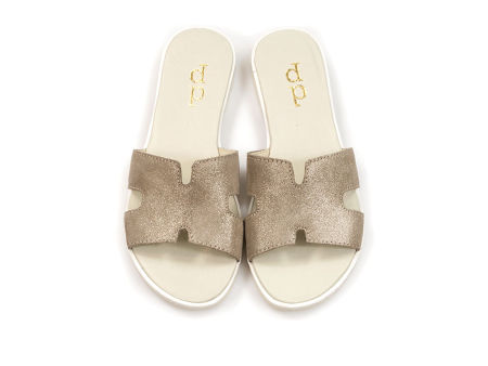 Złote klapki Dolce Pietro 2215