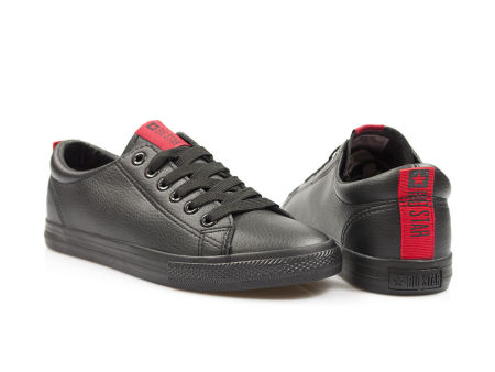 Czarne trampki damskie z miękkiej ekoskóry Big Star DD274687