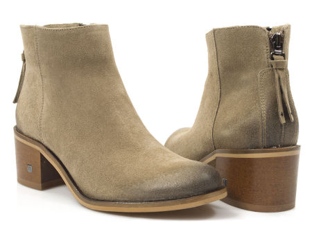 Beżowe botki damskie Nessi 18447