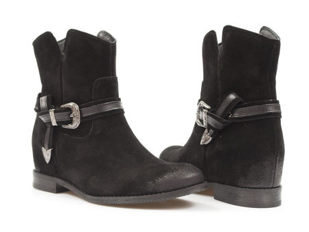 Czarne botki damskie saszki Lemar 60207