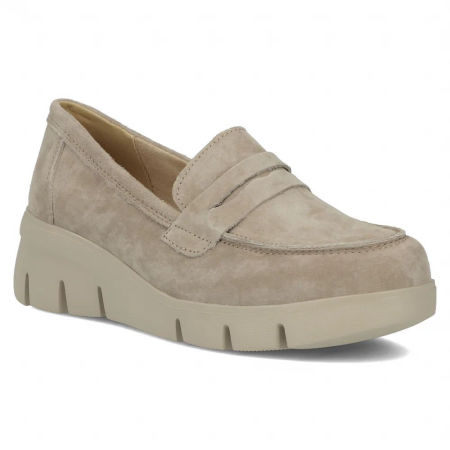 Beżowe półbuty na platformie koturny Filippo DP6248