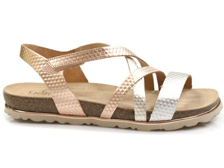 Sandały skórzane profilowane Yokono Chipre-100 łosoś/srebrny