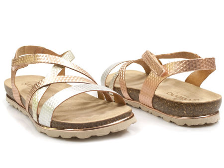 Sandały skórzane profilowane Yokono Chipre-100 łosoś/srebrny