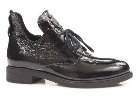 Czarne botki lakierowane Lemar 60260