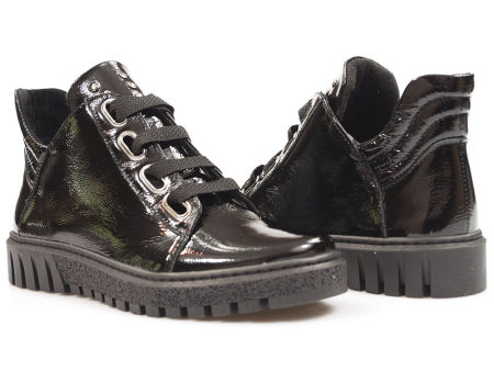 Czarne lakierowane botki Dolce Pietro by Piechur 4051