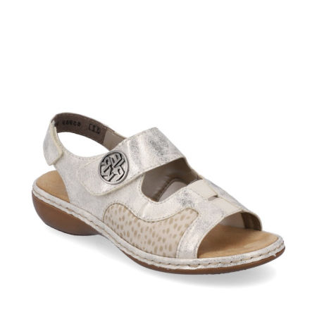 Zdrowotne sandały na haluksy Rieker 65989-90 beż