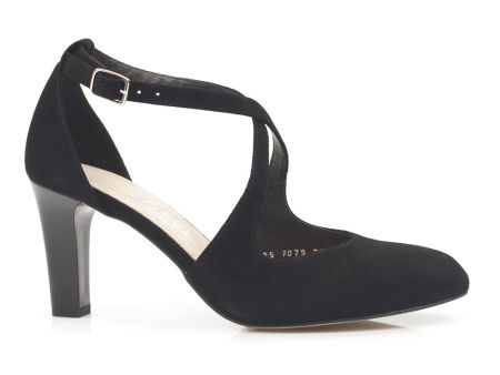 Czarne zamszowe czółenka do tańca Kotyl 7079
