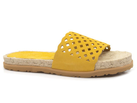 Żółte klapki na sznurkowym spodzie Yokono Prades-001