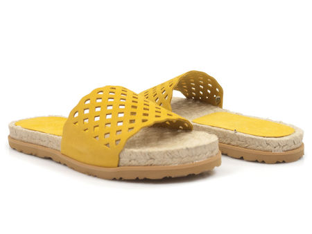 Żółte klapki na sznurkowym spodzie Yokono Prades-001