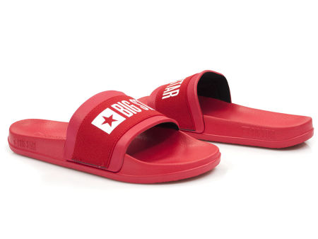 Czerwone klapki damskie Big Star HH274A014