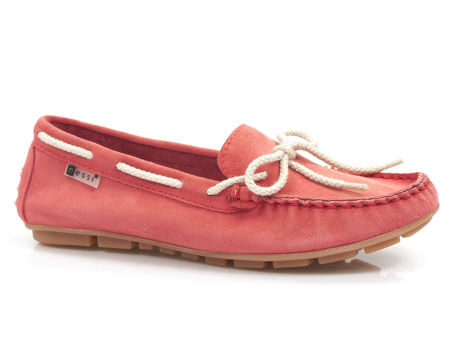 Koralowe mokasyny półbuty Nessi 21307