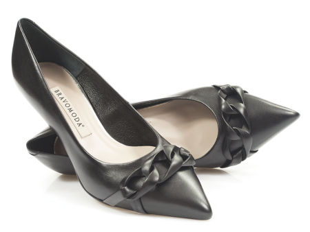 Czarne czółenka szpilki Bravo Moda 0055 BK