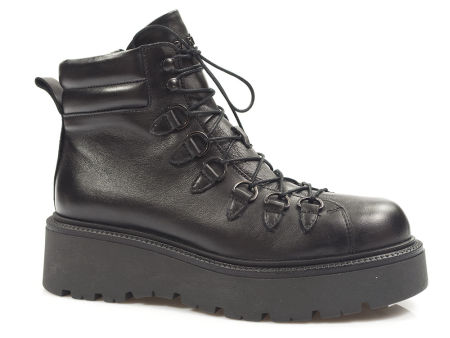 Czarne trzewiki na platformie Carinii B7584