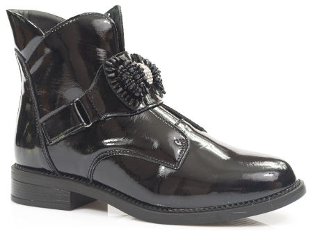 Lakierowane czarne botki Filippo DBT3193