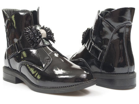 Lakierowane czarne botki Filippo DBT3193