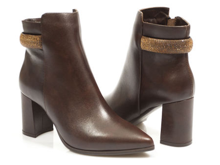 Brązowe botki damskie Kotyl 3561