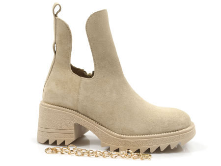 Beżowe botki workery Lemar 30066