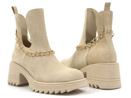 Beżowe botki workery Lemar 30066