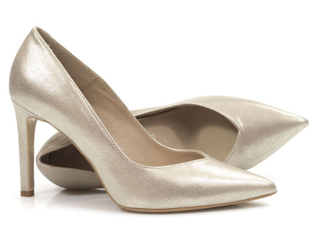 Złote czółenka szpilki Bravo Moda 1947