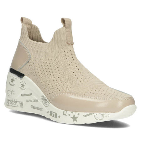 Beżowe półbuty sneakersy Filippo DP3551