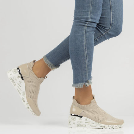 Beżowe półbuty sneakersy Filippo DP3551