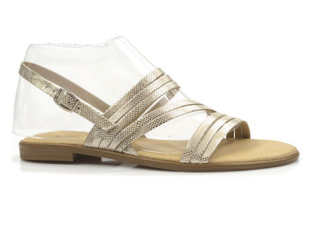 Złote sandały gladiatorki Lan-Kars J319-700
