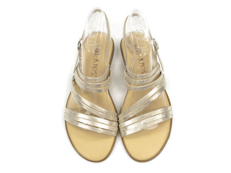 Złote sandały gladiatorki Lan-Kars J319-700