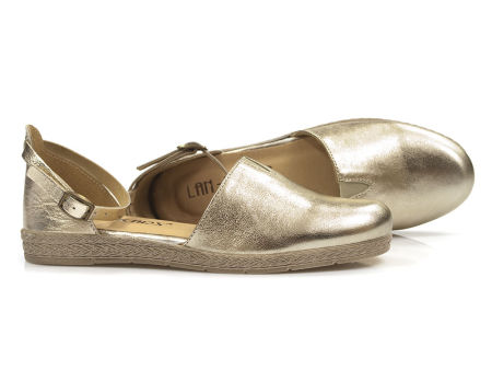 Złote sandały espadryle Lan-Kars J324-422