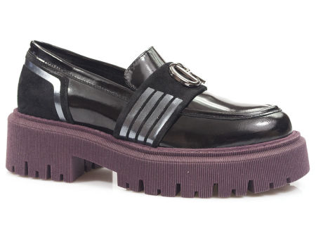Czarne półbuty Carinii B8019