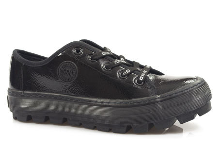 Czarne trampki damskie z ekoskóry Big Star KK274044