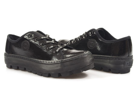 Czarne trampki damskie z ekoskóry Big Star KK274044