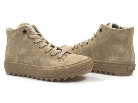 Beżowe ocieplane trampki botki Big Star GG274071